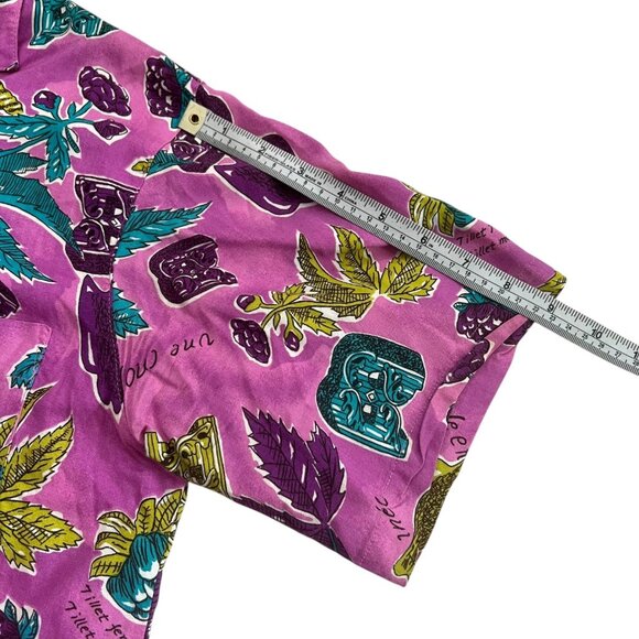 Vintage Ashleigh Morgan Womens Crop Hawaiian Shirt Pink Medium Tropical Resort‎ - Picture 11 of 12